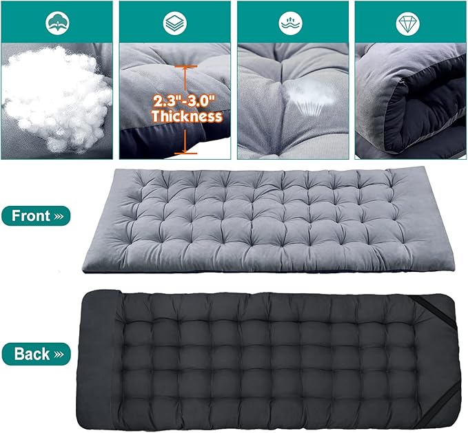 ABORON 2PK Folding Camping Cot for Adults, Double Layer 1200D, 500lb Capacity, Heavy Duty Guest Cot with Mat & Carrying Bag for Indoor & Outdoor Use