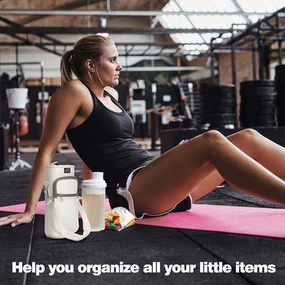 Nuovoware Water Bottle Carrier Bag,25oz/40oz/64oz Bottle Pouch Holder,Adjustable Shoulder Hand Strap 2 Pocket Sling Neoprene Sleeve Sports Accessories for Hiking Travelling Camping