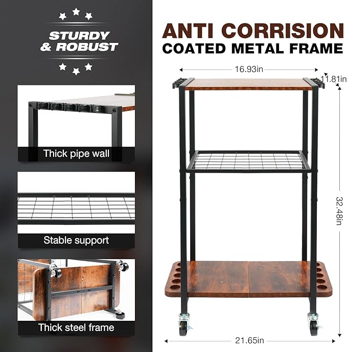 Ghosthorn Fishing Rod Holders for Garage Fishing Gear and Equipment Tackle Storage Cart Pole Rod Rack Hold up to 10 Rods