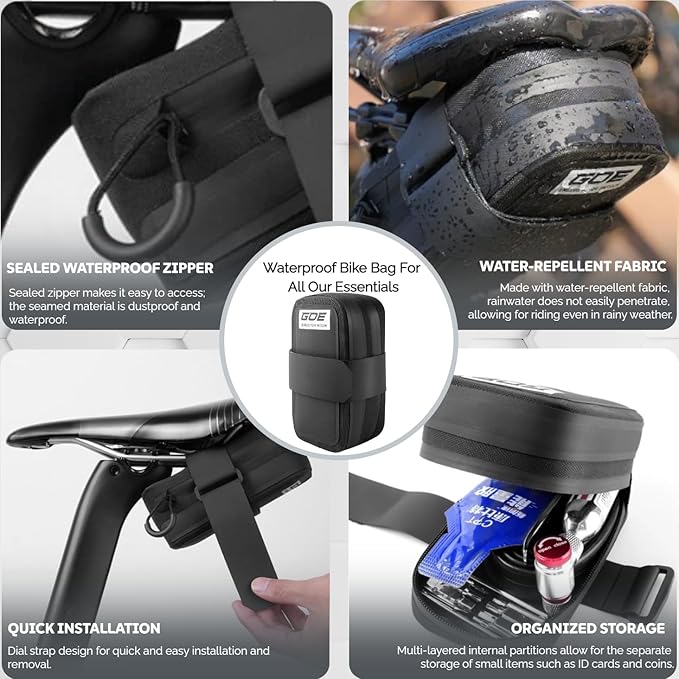 Bike Seat Bag, Bicycle Saddle Bag,Bicycle Strap-On Saddle Bag, Cycling Bag, Waterproof Bike Bag for all our essentials, bike bags for Mountain Road Bikes