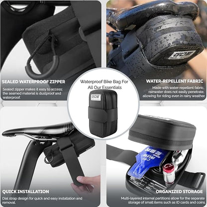Bike Seat Bag, Bicycle Saddle Bag,Bicycle Strap-On Saddle Bag, Cycling Bag, Waterproof Bike Bag for all our essentials, bike bags for Mountain Road Bikes