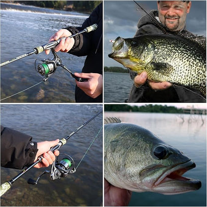 Sougayilang BD 2-Piece Spinning Fishing Rod and Reel Combo,Split-Grip Golf Handle,30 Ton Carbon Fiber,Light and Smooth Spinning Reel for Freshwater and Saltwater