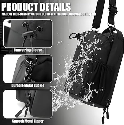 Magnetic Gym Bag | Hands-Free Water Bottle Holder with Strap | Small Crossbody Sling Pouch for Fitness, Work
