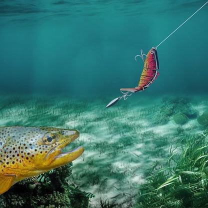 Fishing Lures with Spinner Baits Blades for Topwater, Swimbait for Trout and Bass Slow Sinking, 5pcs Fishing Hard Baits