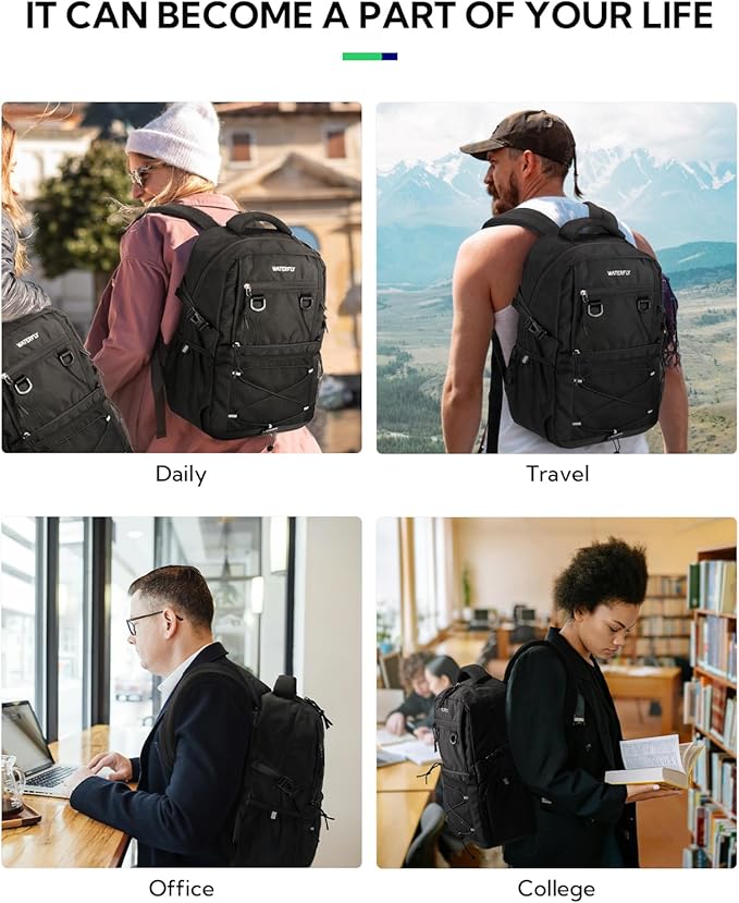 WATERFLY Travel Hiking Casual Backpack: 22L Lightweight Everyday Outdoor City Daypack College Bookbag for Women Men