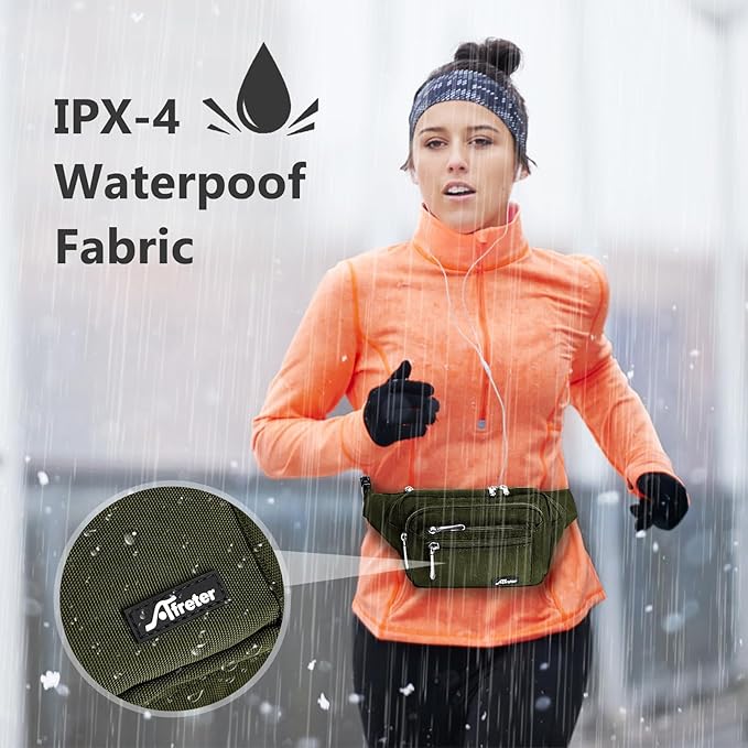 Waist Pack Bag Fanny Pack for Men&Women Hip Bum Bag with Adjustable Strap for Outdoors Workout Traveling Casual Running Hiking Cycling (Army Green)