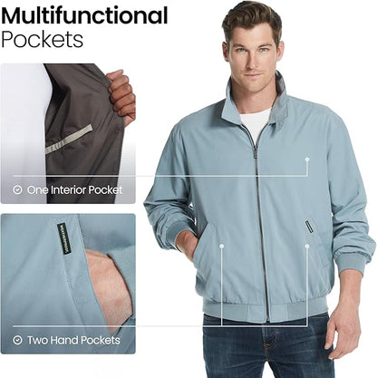 Weatherproof Men's Golf Jacket - Lightweight Windbreaker, Water-Resistant Microfiber Shell, Perfect for Golf & Casual Wear