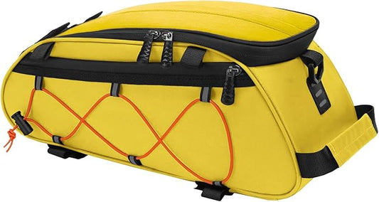 MOSISO Bike Rack Bag with 2 Removable Panniers, Waterproof Bike Trunk Cooler Storage Handbag Insulated Bicycle Rear Seat Pouch, Bicycle Storage Saddle Shoulder Bag Cycling Luggage Pouch, Yellow