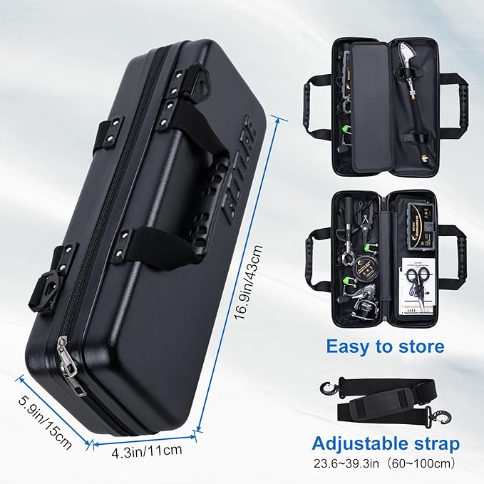 Goture Fishing Rod and Reel Combos-Telescopic Fishing Pole Spinning Reel Lures Set with PC Hard Shell Suitcase, Telescopic Rod Reel Combo Kit for Starter Travel Saltwater, Gifts for Men