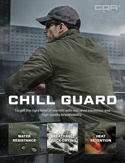 CQR Men's Lightweight Insulated Jacket, Windproof Packable Water Resistant Warm Active Coat for Hiking Work Outdoor Tactical