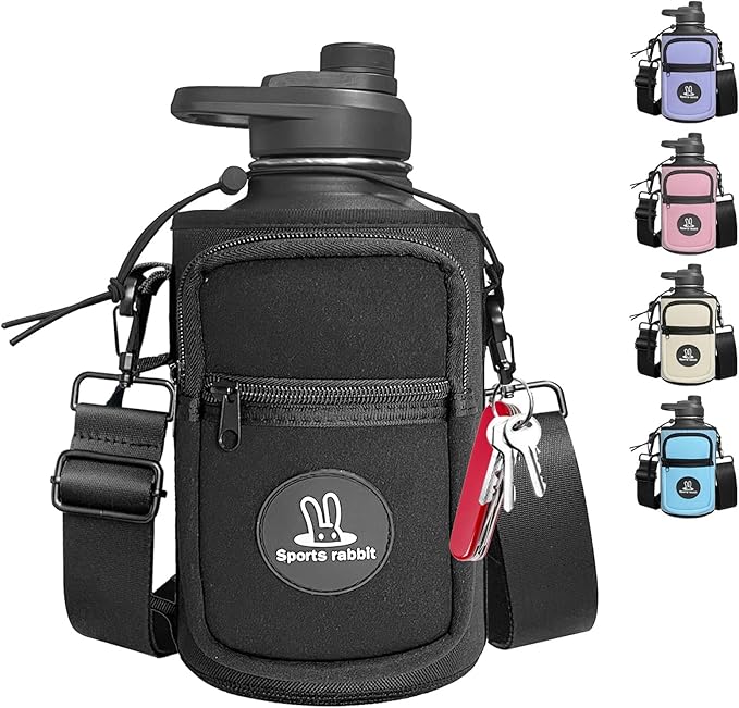 Sports rabbit Universal Water Bottle Holder – Durable Oxford & Neoprene Hybrid Design Compatible with Stanley 30/40oz Handled & 64/87oz Straight Tumblers, Adjustable Strap for Gym, Travel, Outdoors