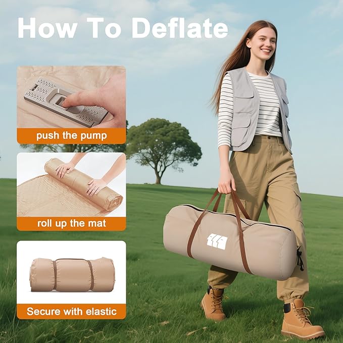 Sleeping Pad for Camping,3.14" Thick Memory Foam Self Inflating Mattress with Pillow and Built-in Electric Pump,4-Season Adult for Travel/Tent/Car