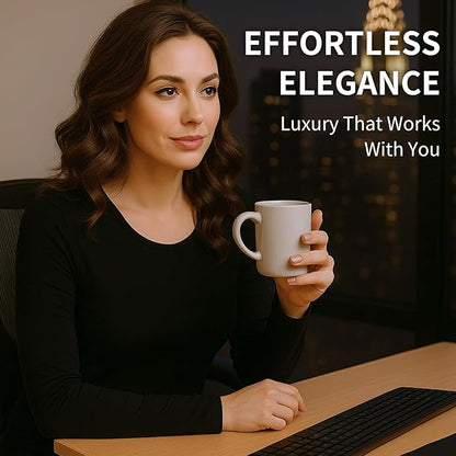 100% Mulberry Silk Long Sleeve Top for Women Thermal Base Layer Shirt Lightweight Breathable Underwear with Gift Box