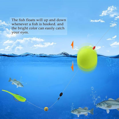 Dovesun 20pcs Slip Fishing Bobber Fishing Float Slip Fishing Rig Rubber Bobber Stoppers for Crappie Panfish Walleyes Trout Bass Fishing