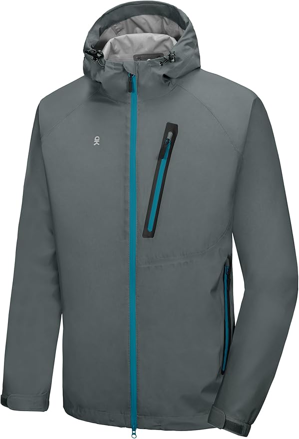 Little Donkey Andy Men's Waterproof Rain Jacket Outdoor Lightweight Rain Shell Coat for Hiking,Golf,Travel