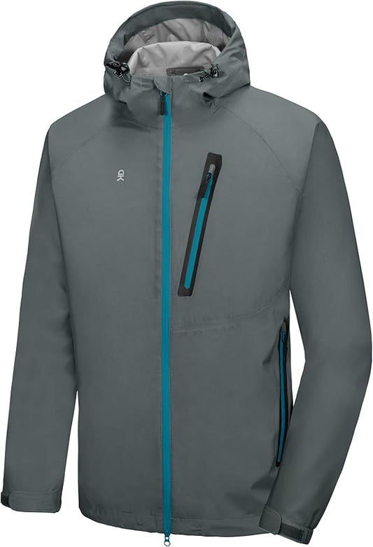 Little Donkey Andy Men's Waterproof Rain Jacket Outdoor Lightweight Rain Shell Coat for Hiking,Golf,Travel