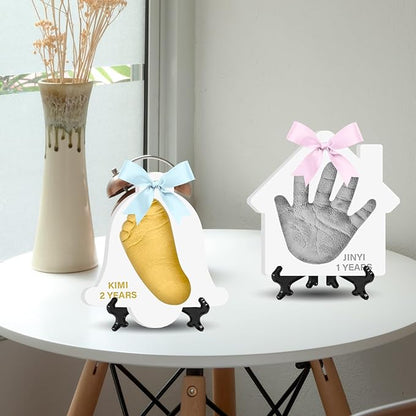 Baby Hand & Footprint Keepsake Kit - Personalized Handprint Footprint Ornament for Newborn Babies, New Mom Gifts, Baby Shower & Registry, Nursery Picture Frame, Pet Paw Print Ornament