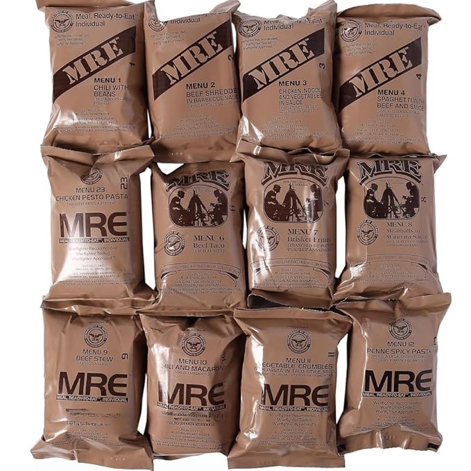 BetterBundle MRE, U.S. MRE Meals, Emergency Food Supply, Freeze Dried Survival Food Supplies w/ Flameless Heater, Ready Meals, Variety Pack of 12, A or B Case Selected at Random Inspection 2025, 2026