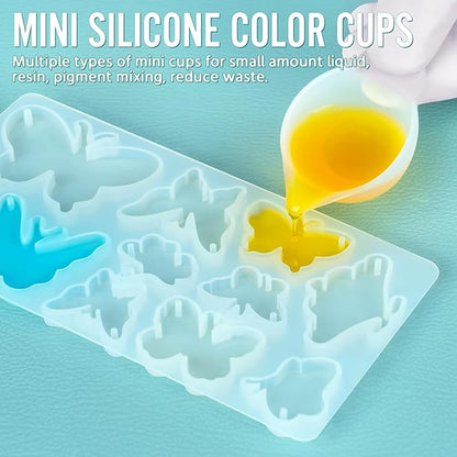 SWIGRANCE Epoxy Resin Mixing Tools Kit 36Pcs, Reusable Soft Silicone Tools, Includes A3 Non-Stick Silicone Mat, Measuring Cups, Dropper Pipettes, Stir Sticks, Brushes, Resin Casting DIY Jewelry Making