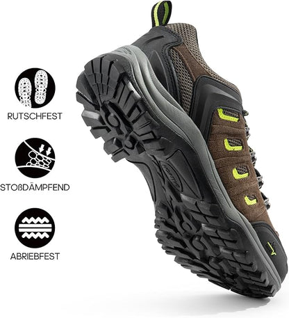 NORTIV 8 Men's Waterproof Hiking Shoes Leather Low-Top Hiking Shoes for Outdoor Trailing Trekking Camping Walking Quest