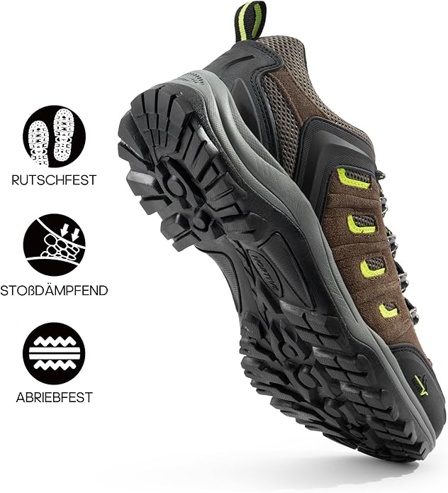 NORTIV 8 Men's Waterproof Hiking Shoes Leather Low-Top Hiking Shoes for Outdoor Trailing Trekking Camping Walking Quest