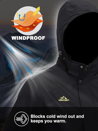 MAGCOMSEN Men's Lightweight Windbreaker Rain Jacket Raincoat with Detachable Hood for Hiking Fishing Activewear