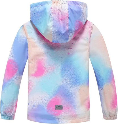 MGEOY Boys Girls Rain Jackets Lightweight Waterproof Hooded Raincoats Windbreakers for Kids 4-14Y