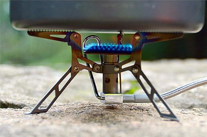 Fire-Maple Blade 2 Portable Propane Camping and Backpacking Stove Ultra Light | Titanium Hiking Stoves with pre-heat tube | Mini Portable Isobutane