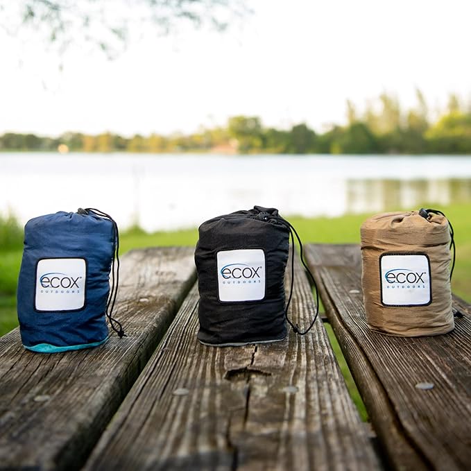 Outdoors Parachute Hammock Single with 2 Tree Straps, Portable Lightweight Nylon Comfortable for Backpacking, Camping, Travel, Beach, Backyard, Patio, Hiking