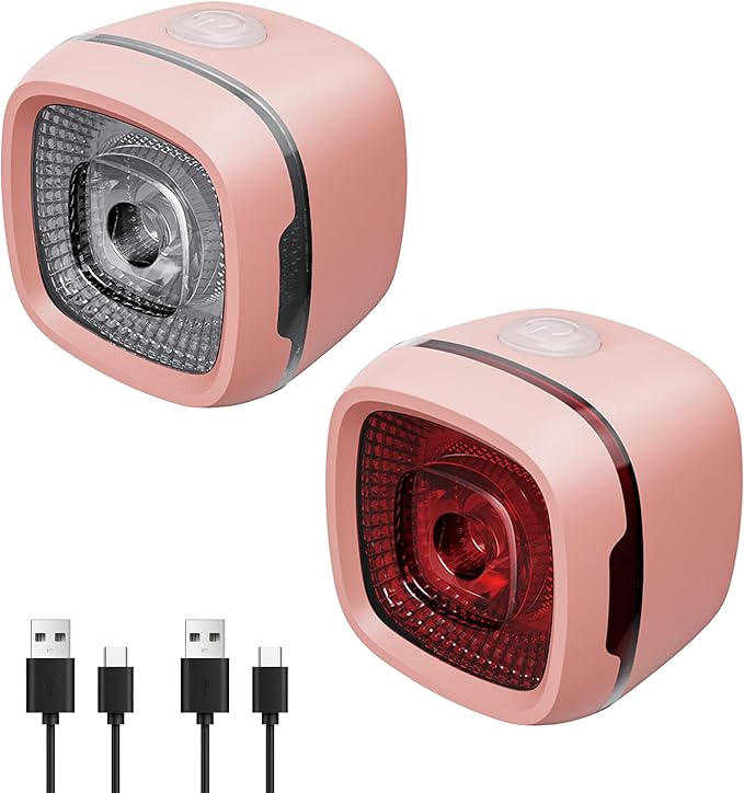 Bicycle Front and Rear Lights,Bike Light, Type-C Rechargeable, Flashing Light，Suitable for Night Riding, Cycling，Bike Headlight &Taillight for Men Women Girls Kids Road Mountain