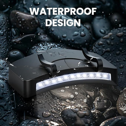 12 Pcs Hat Clip Light, 11 LED Cap Lights Clip on Hat, IPX5 Waterproof Hands-Free Flashlight for Running, Working, Biking, Camping(AAA Batteries not Included)