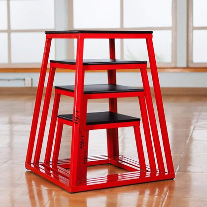 JFIT Plyometric Boxes - Made in Taiwan NO Assembly Required Single - Height Box Set and Adjustable Box Options Plyometric Platform and Jumping Agility Box for Training Conditioning Strength Training
