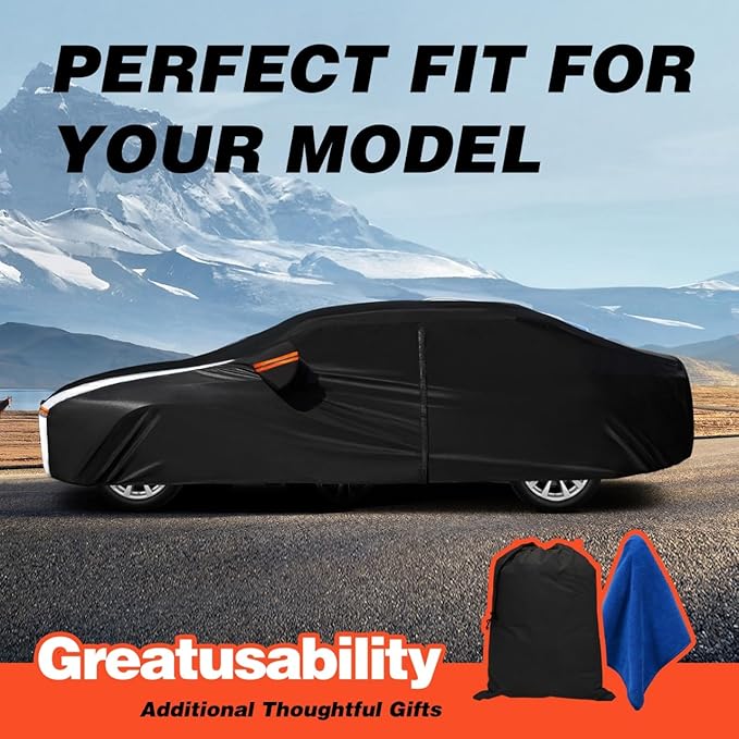 BMW X5 Car Cover 100% Waterproof All Weather, Gift with Towel, 10 Layers SUV Car Cover Custom Fit 2007-2026 BMW X5/X5M, Full Exterior Car Covers Rain Sun UV Protection with Door Zipper.