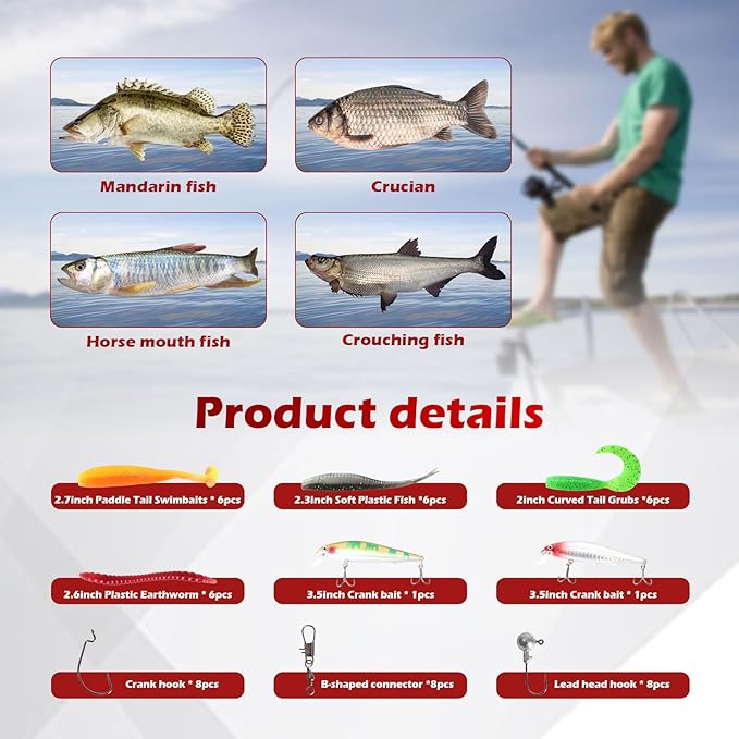 Fishing Rod and Reel Combo Set - 2PCS 6.89ft Collapsible Carbon Fiber Rods with Spinning Reels Fishing Lures Carrier Bag for Travel Saltwater Freshwater Complete Fishing Pole Kit for Anglers