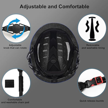 Bike Helmets for Adults - Front and Rear LED Lights Adjustable Bicycle Helmet for Adults Men Women Scooter Helmet for Commuting, Road Biking, Skating, Scooter