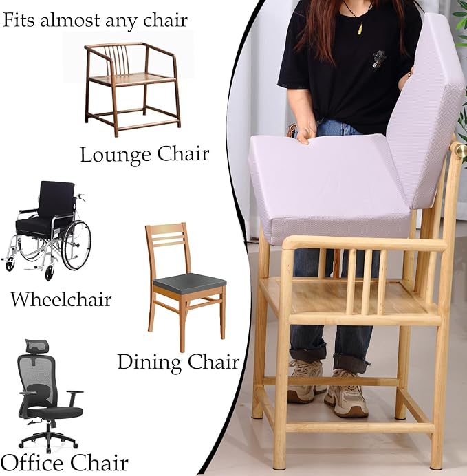 Porch Swing Folding Chair Cushion,Cushion for Outdoor Furniture with Carrying Handle and Adjustable Straps,for Patio,Outdoor,Backyard and Garden(Light Grey)