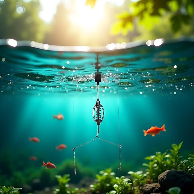 Carp Fishing Feeder Baits Cage, Spring Fish Feeder with Holder, Inline Methods Fishings Tackle Baits Hook Rigs Set Sinkers Cage Feeder Tackle Fishing Sinkers Weights