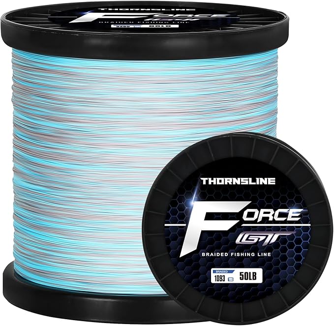 ThonrsLine Force Braided Fishing Line - Incredible Abrasion Resistant Braided Lines for Saltwater or Freshwater - Camo Design Braid for Extra Visibility