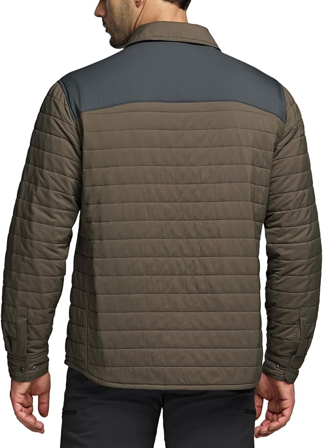 CQR Men's Lightweight Insulated Jacket, Windproof Packable Water Resistant Warm Active Coat for Hiking Work Outdoor Tactical