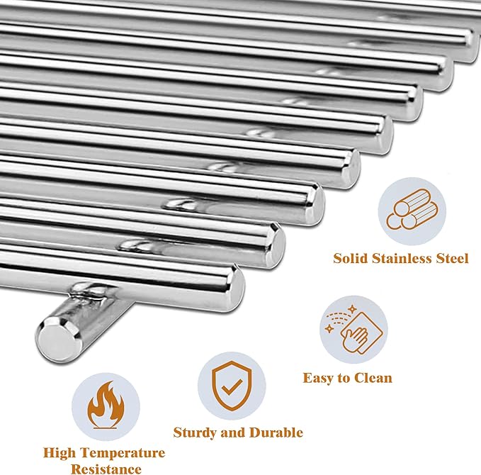 19 1/4" Stainless Steel Cooking Grid Grates Replacement Parts for 16517 Bull BBQ Angus, Brahma, Lonstar Select, Outlaw Steer Premium, Lonestar Select,19.25"x7.5",4Pack