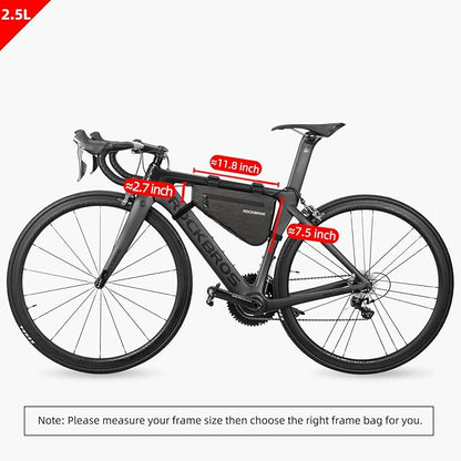 ROCKBROS 2.5L Bike Bicycle Frame Bag Waterproof Bikepacking Bike Bag Triangle Frame Bag Large Bike Storage Bag Under Frame