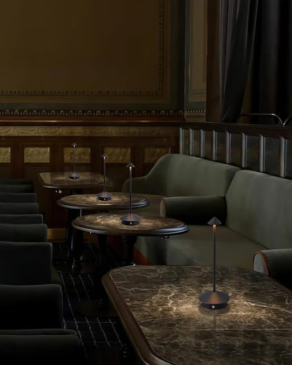 Modern Cordless Table Lamp Set of 2, Portable LED Desk Lamps, 5000mAh Rechargeable Battery Operated Lighting for Bedroom Dining Room Restaurant Coffee Shop Camping Night Light (Black)