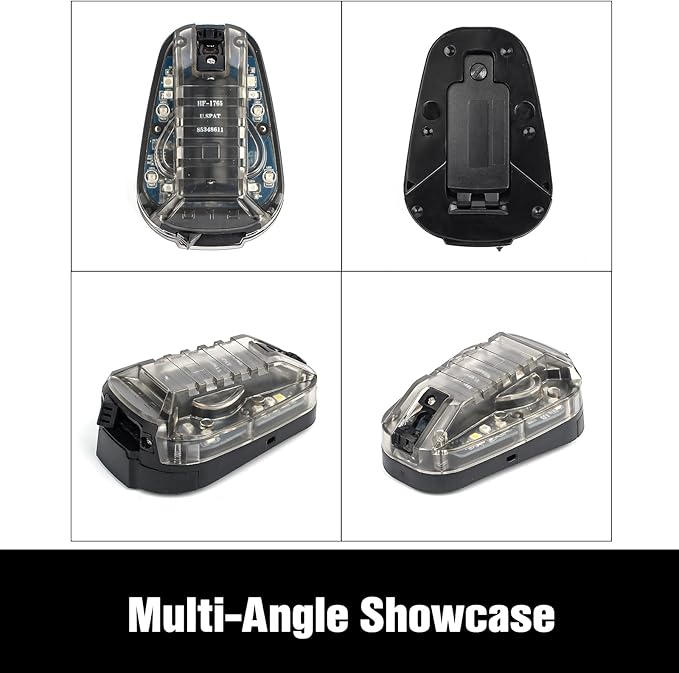 Tactical Helmet IR Strobe Light, Identification Light with Optional 4 Modes, Survival Signal for Outdoor Sports (Brown Base-Blue)