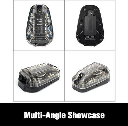 Tactical Helmet IR Strobe Light, Identification Light with Optional 4 Modes, Survival Signal for Outdoor Sports (Brown Base-Blue)