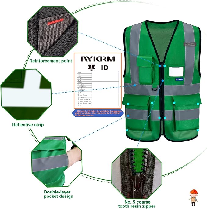 A-SAFETY High Visibility Reflective Safety Vest Customize Logo (XS-8XL)