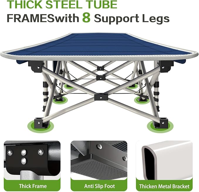 Camping Cot with Comfortable Mat 2 Pack Cots for Sleeping with Pad Heavy Duty Camping Bed Sleeping Cot with Carry Bag Folding Bed for Adults Home Office Vocation Outdoor Indoor Easy to Setup