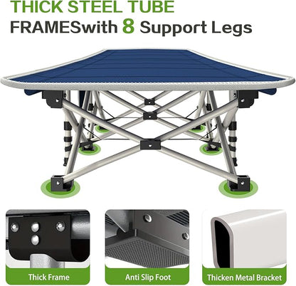 Camping Cot with Comfortable Mat 2 Pack Cots for Sleeping with Pad Heavy Duty Camping Bed Sleeping Cot with Carry Bag Folding Bed for Adults Home Office Vocation Outdoor Indoor Easy to Setup