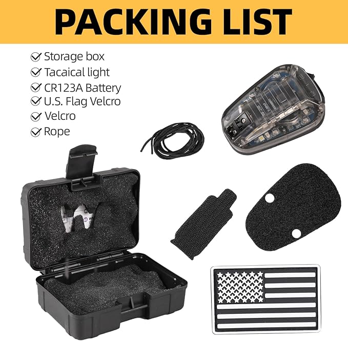 Tactical Helmet Light,4 Modes Visible LED IR Constant-on/Strobe,Waterproof Ladybird Lamp Survival Signal Light for Outdoor Sports Survival Signal Light,1*CR123A Battery Included.