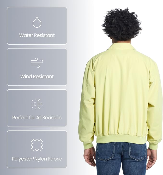 Weatherproof Men's Golf Jacket - Lightweight Windbreaker, Water-Resistant Microfiber Shell, Perfect for Golf & Casual Wear