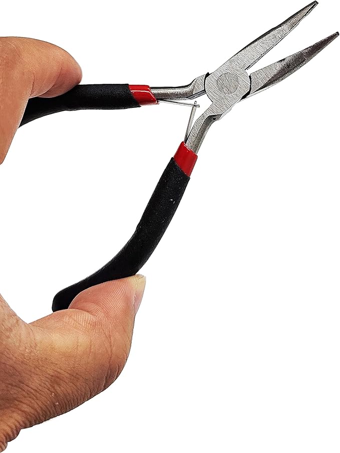 Jewelers Pliers Set, 5Pcs Rubber Handle Hand Pliers, Portable, DIY Essential Tools, for Jewelry Making, Wire Processing, Bead Making, etc.